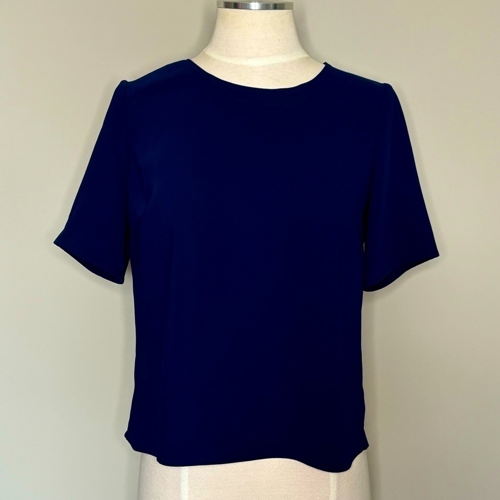 Amanda Uprichard Delaney Blue Split Back Top, Size P/XS